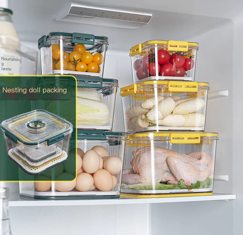 PET Refrigerator Storage Box Set – Airtight Freezer-Safe Kitchen Containers