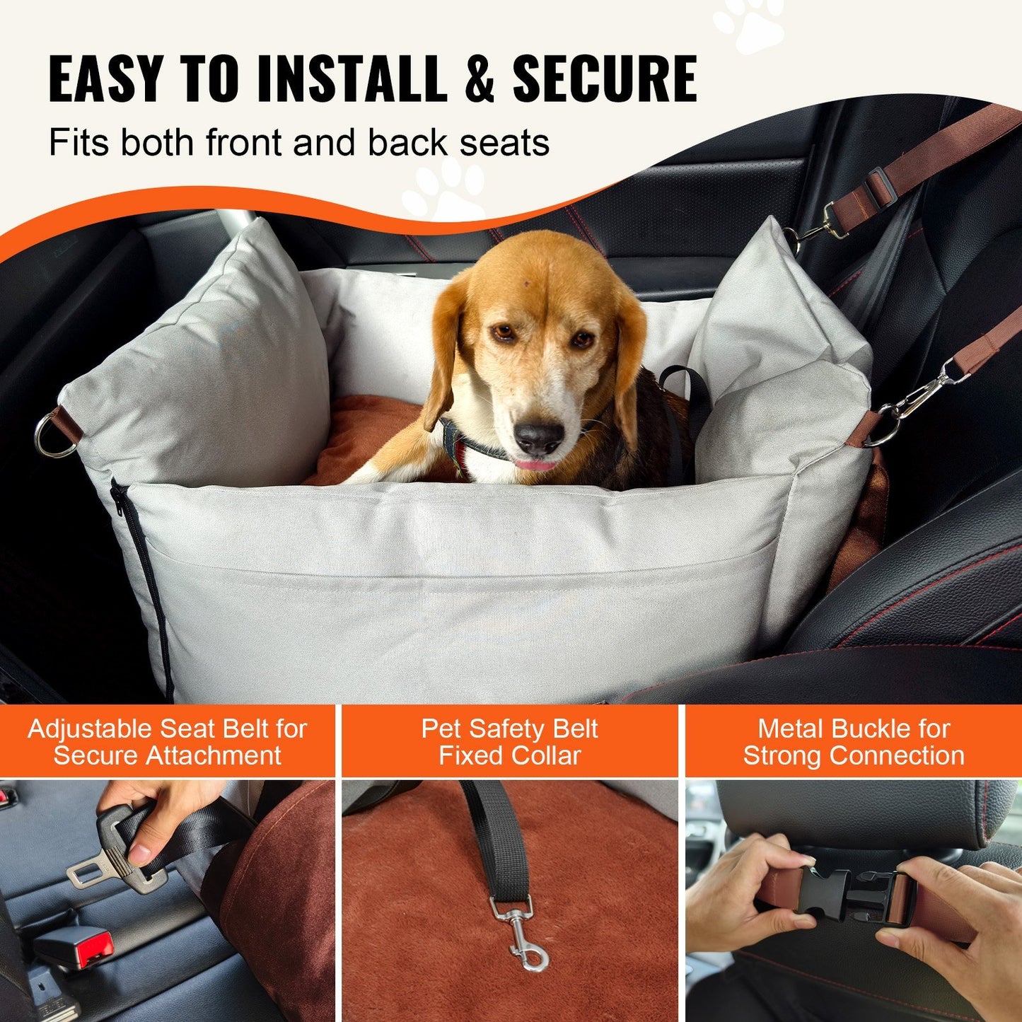 Dog Booster Car Seat – Pet Travel Seat for Small Dogs up to 25lbs