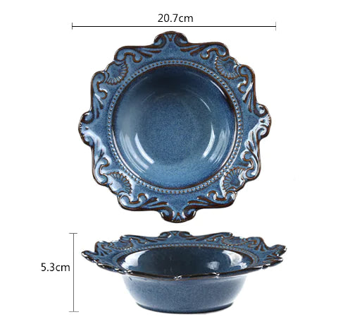 Creative Baroque European Dinnerware Set – Elegant Ceramic Plates & Bowls