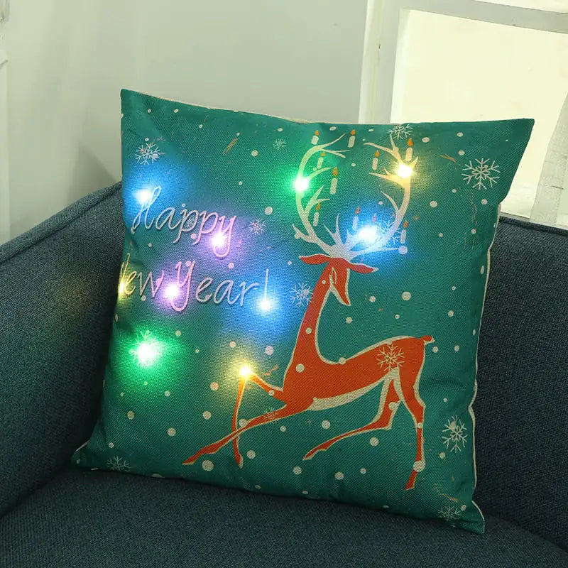 Creative LED Colored Lamp Christmas Pillow Cover