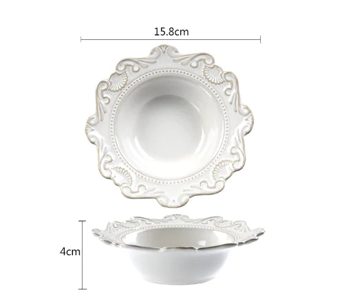 Creative Baroque European Dinnerware Set – Elegant Ceramic Plates & Bowls