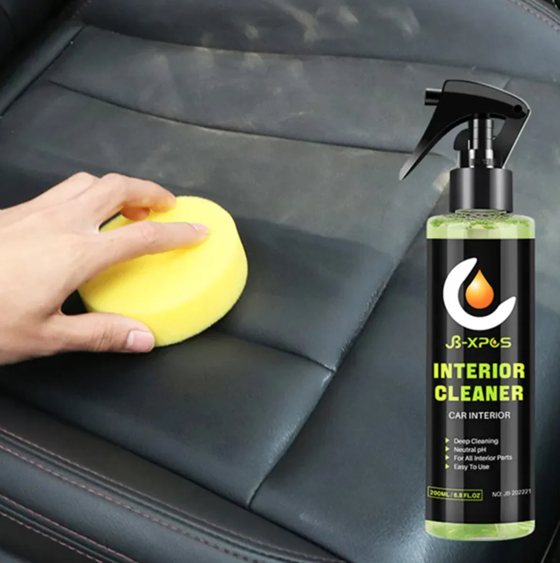 Car interior cleaning solution removing stains on seatbelt” / “Multi-surface dashboard cleaner wipe” / “Car upholstery cleaner for fabric seats