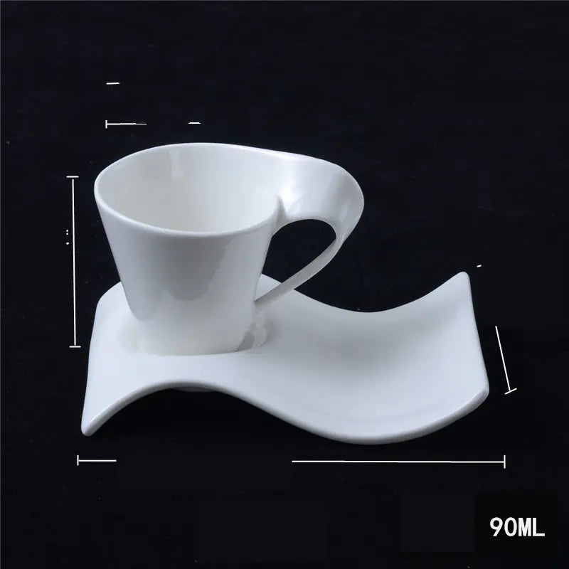 Elegant White Ceramic Coffee Mug – 90 ml Espresso Cup, Dishwasher & Microwave Safe