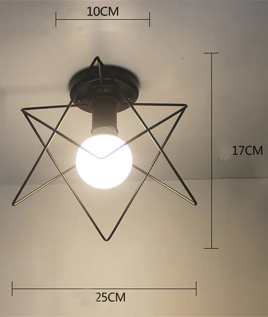 Vintage Iron Cage Ceiling Lamp – Black Metal Pendant Light, E27 Fixture