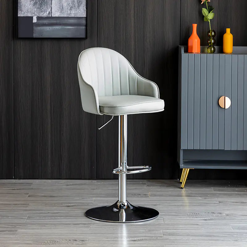 Luxury Modern Bar Chair | Adjustable Height Swivel Stool with Comfortable Backrest