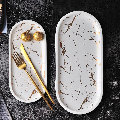 Luxury Ceramic Fish Plate – Modern Nordic Dish for Dining & Home Decor