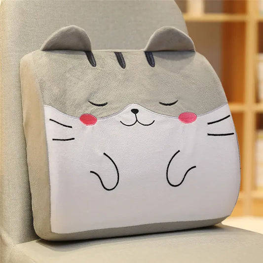 Cartoon Animal Waist Pillow – Cute Ergonomic Lumbar Cushion for Office & Home