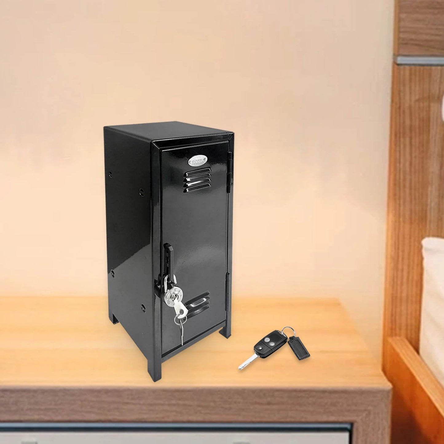 Mini Locker Cabinet Stackable Storage Bin Small Makeup Storage Cabinet Mini Locker Box for Bedroom Apartments Paper Money