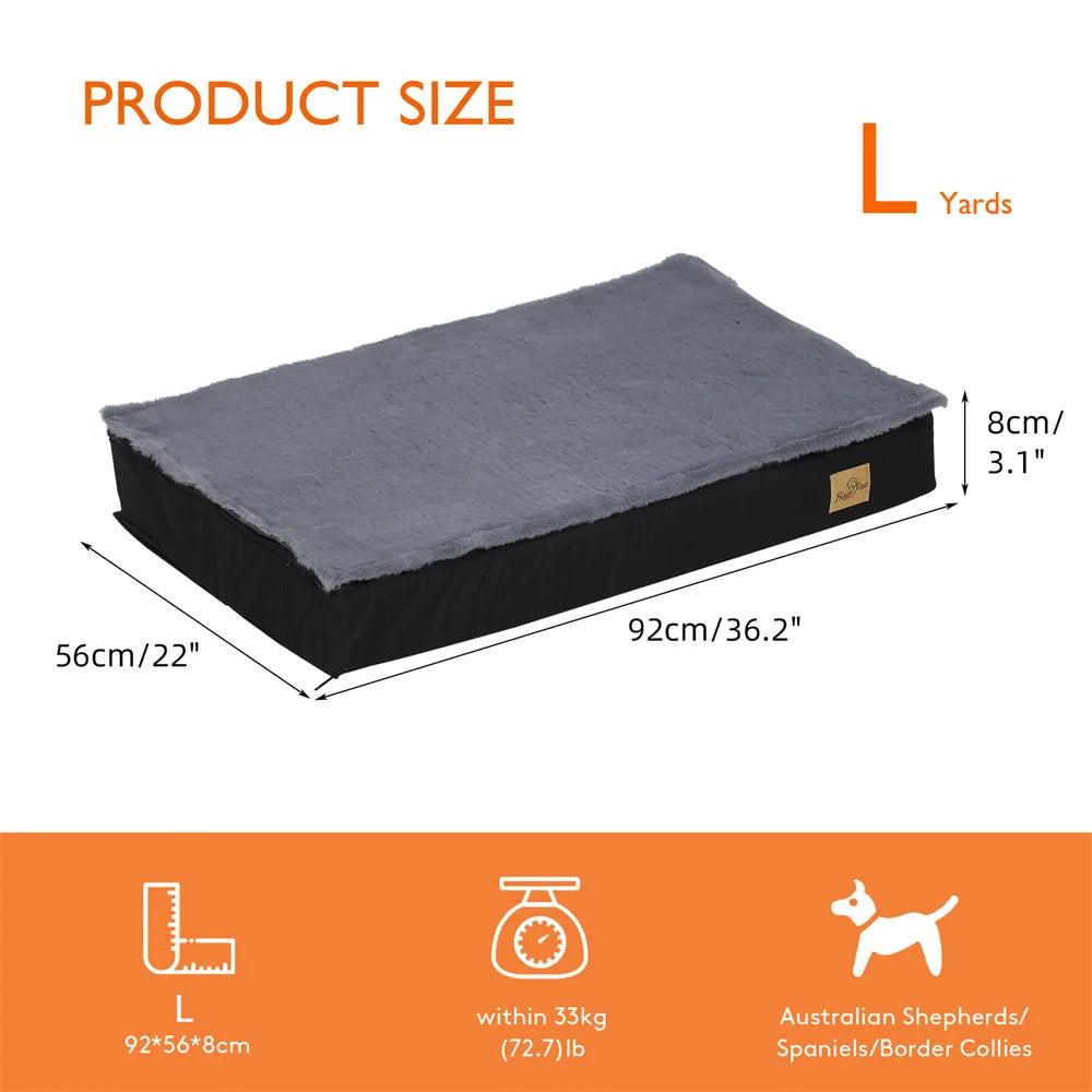Orthopedic Waterproof Dog Bed – Memory Foam Crate Mat for Small to XXL Dogs