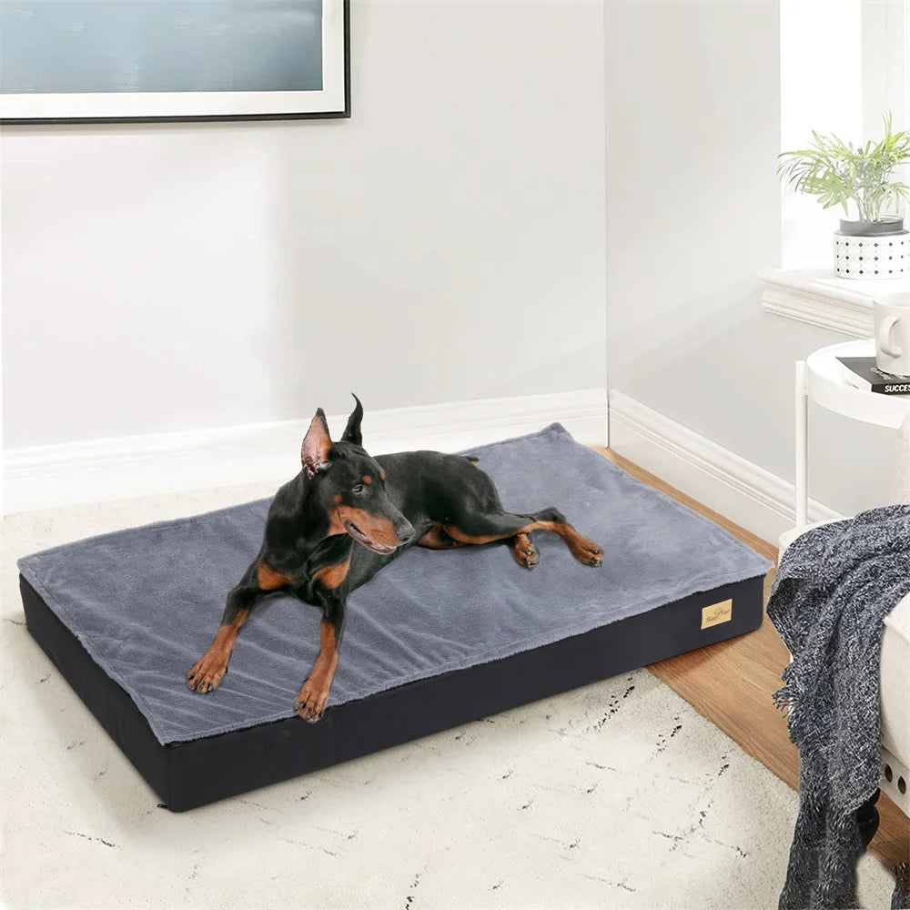 Orthopedic Waterproof Dog Bed – Memory Foam Crate Mat for Small to XXL Dogs
