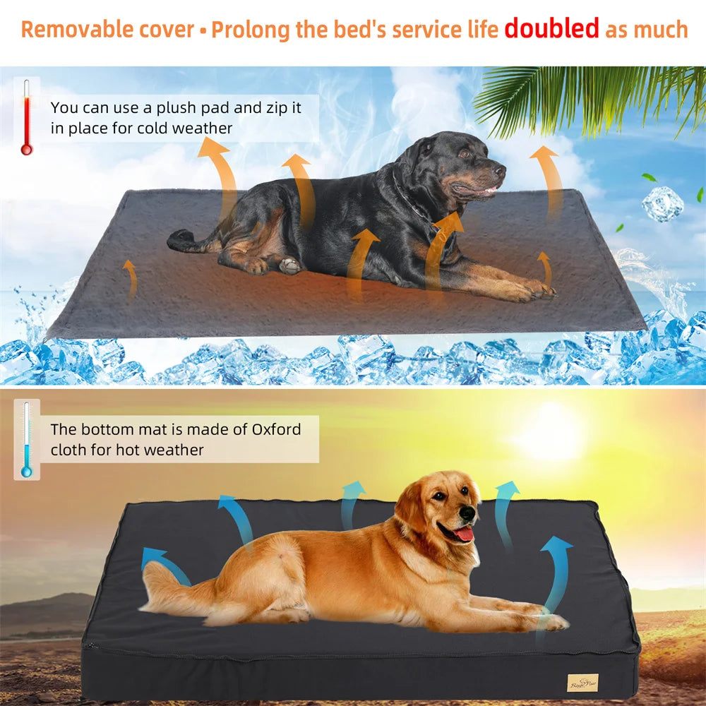 Orthopedic Waterproof Dog Bed – Memory Foam Crate Mat for Small to XXL Dogs