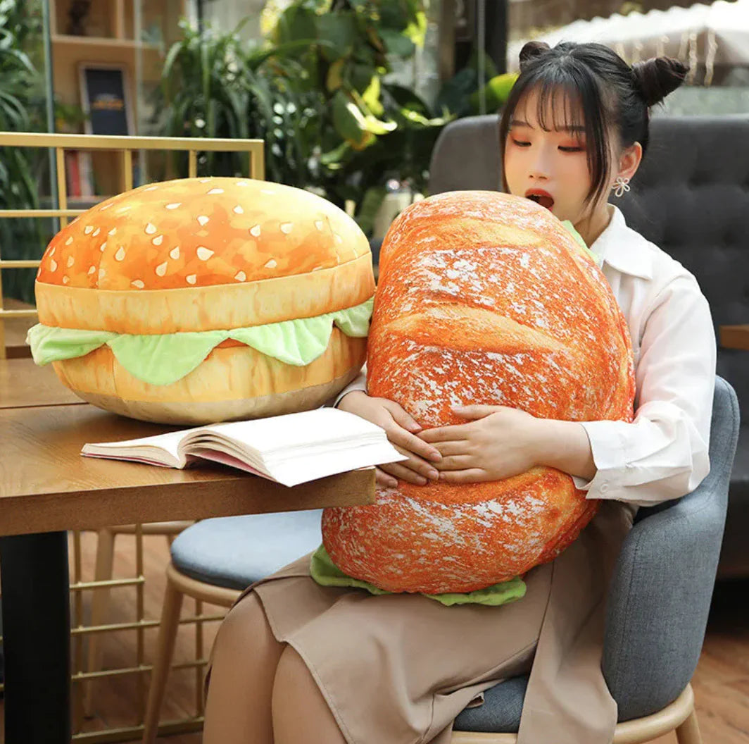 Hamburger Cushion | Fun Food Shaped Chair & Floor Pillow for Home Decor