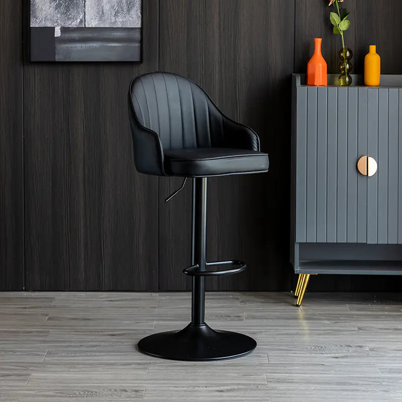 Luxury Modern Bar Chair | Adjustable Height Swivel Stool with Comfortable Backrest