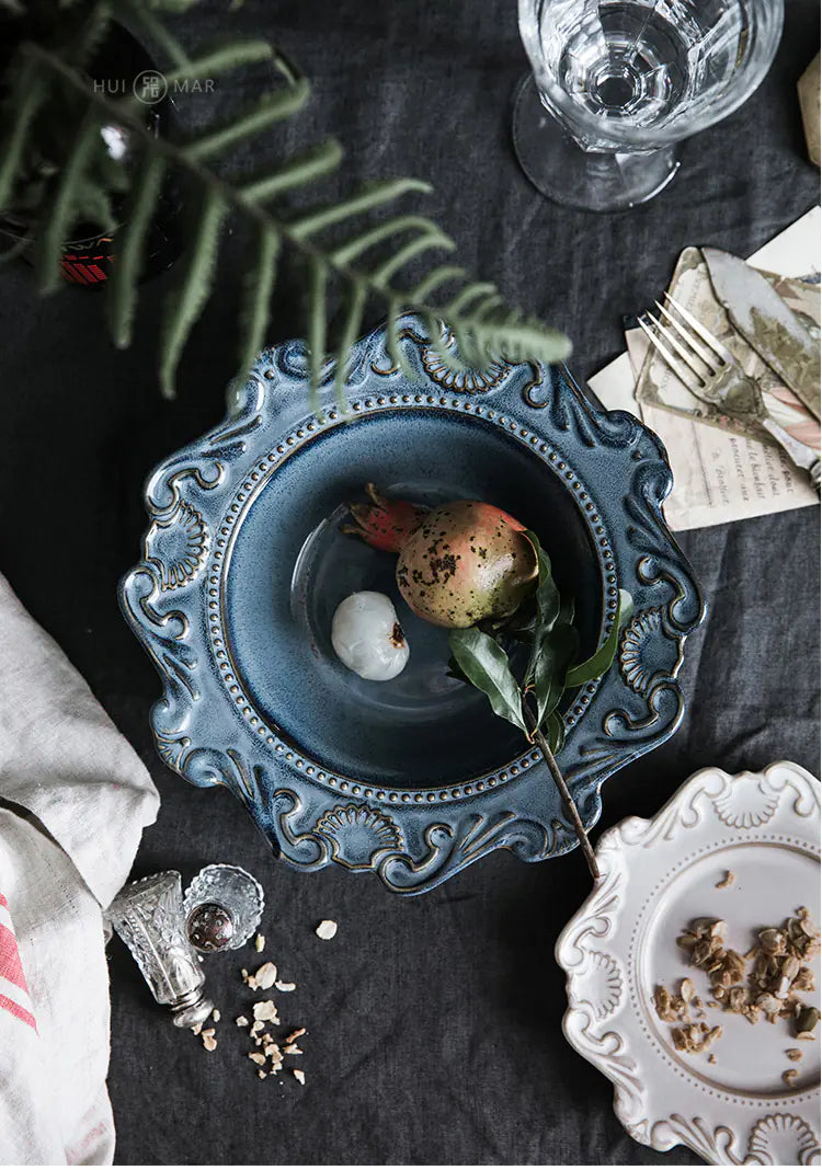 Creative Baroque European Dinnerware Set – Elegant Ceramic Plates & Bowls