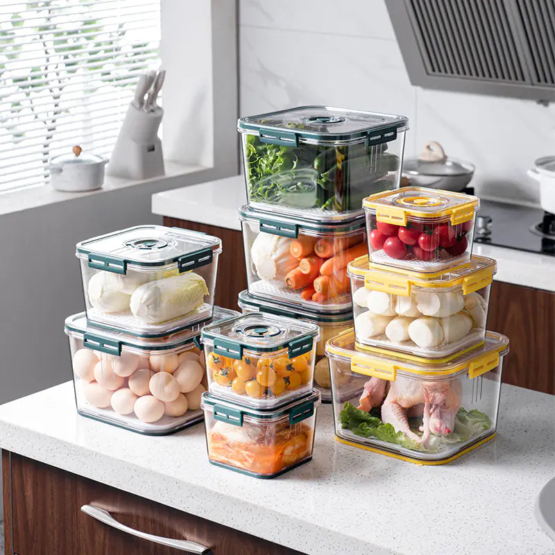 PET Refrigerator Storage Box Set – Airtight Freezer-Safe Kitchen Containers