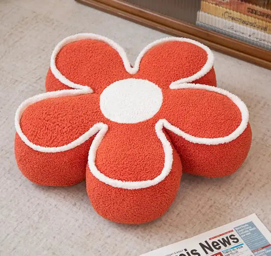 Plush Flower Pillow – Cozy Floor Cushion & Washable Backrest Decor