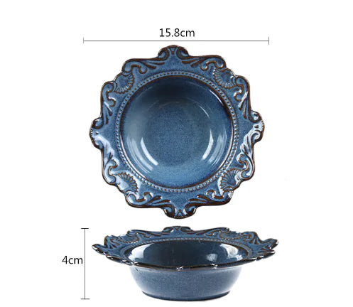 Creative Baroque European Dinnerware Set – Elegant Ceramic Plates & Bowls