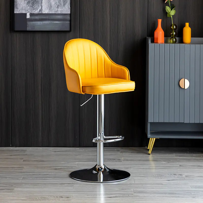 Luxury Modern Bar Chair | Adjustable Height Swivel Stool with Comfortable Backrest