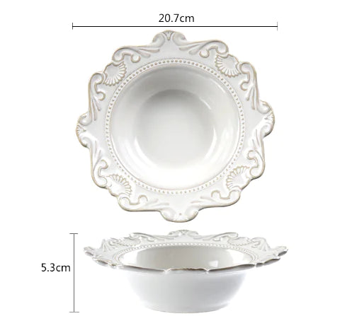 Creative Baroque European Dinnerware Set – Elegant Ceramic Plates & Bowls