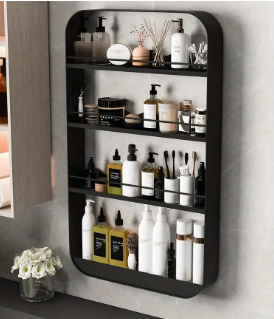 Wall-Mounted Bathroom Shelf – No-Drill Storage Organizer for Toiletries & Cosmetics