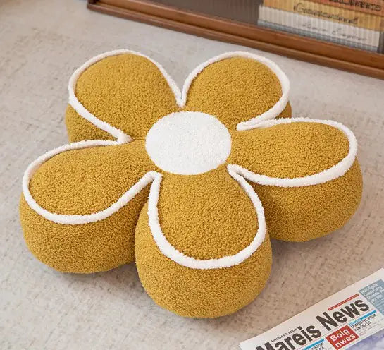 Plush Flower Pillow – Cozy Floor Cushion & Washable Backrest Decor
