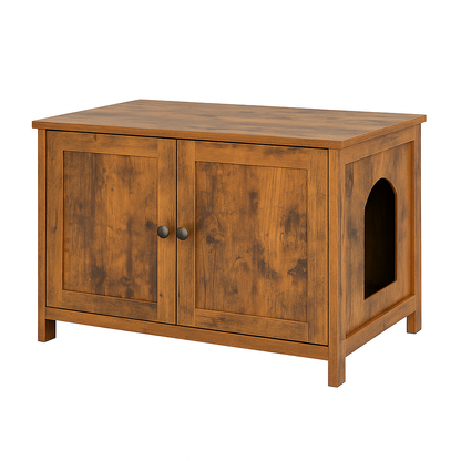 BestPet Wooden Cat Litter Box Enclosure – Modern Hidden Litter Furniture Cabinet with Divider for Large Automatic Litter Boxes