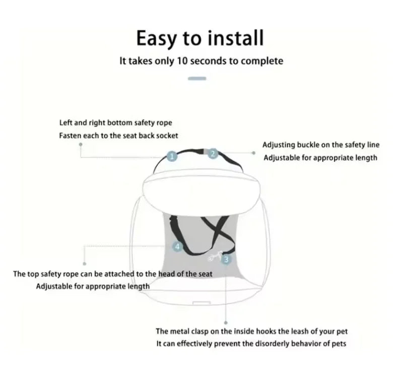 Premium Detachable Dog Seat Cushion | Travel Comfort for Small & Medium Dogs