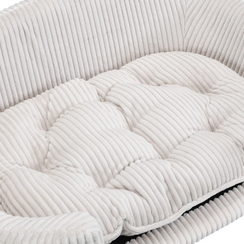 Elevated Dog Bed Frame – Corduroy Pet Couch with Wooden Legs for Small Dogs