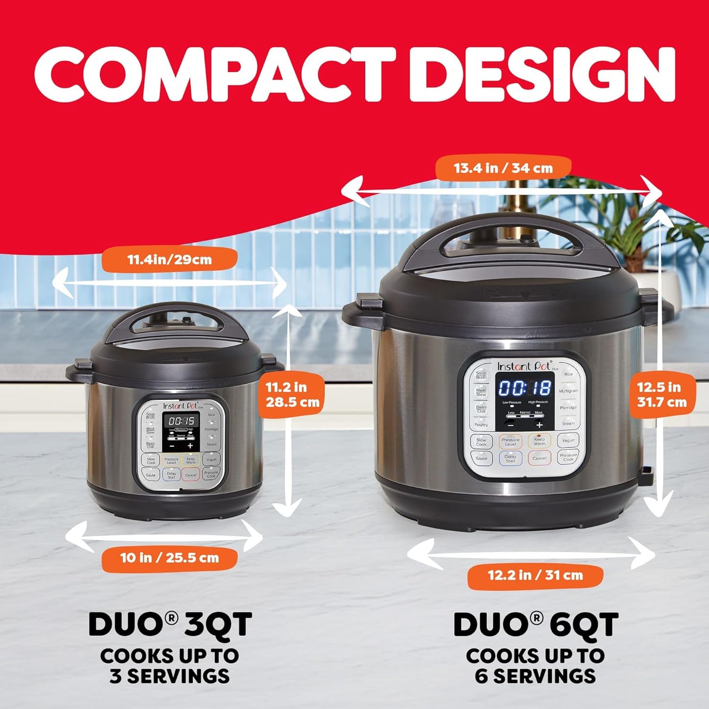 Best Instant Pot Duo 7-in-1 Pressure Cooker for Every Kitchen Size (3QT~8QT)