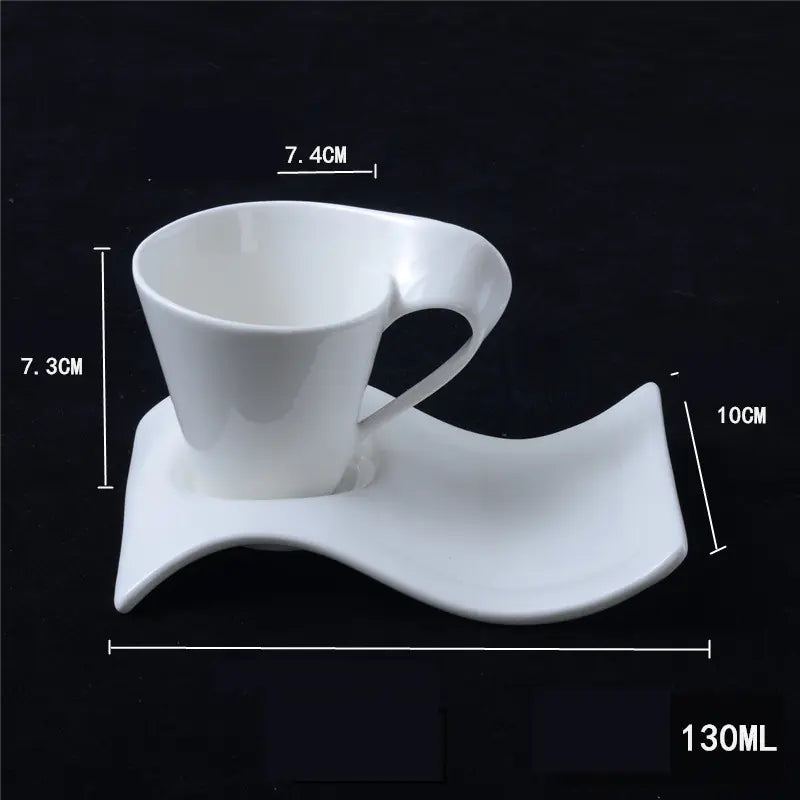 Elegant White Ceramic Coffee Mug – 90 ml Espresso Cup, Dishwasher & Microwave Safe