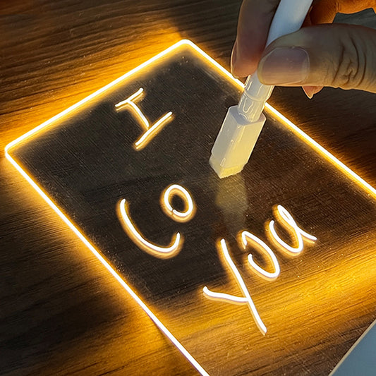 LED Message Board Lamp with Pen – USB Night Light for Gifts