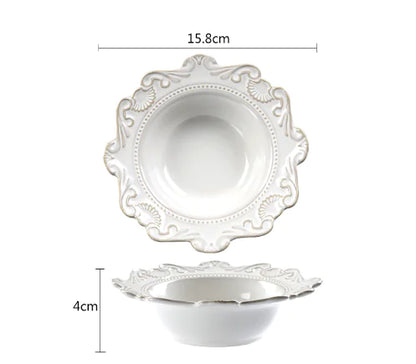 Creative Baroque European Dinnerware Set – Elegant Ceramic Plates & Bowls
