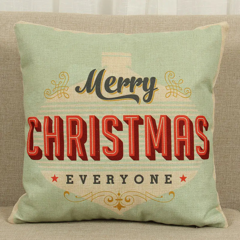 Christmas Cushion Cover 45x45cm – Premium Linen Pillowcase for Holiday Home Decor