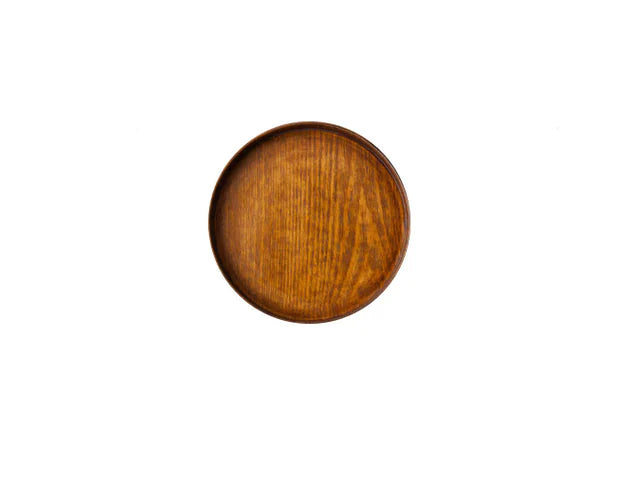 Japanese Style Wooden Round Tray for Serving Tea, Snacks & Desserts