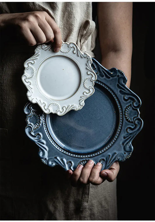 Creative Baroque European Dinnerware Set – Elegant Ceramic Plates & Bowls