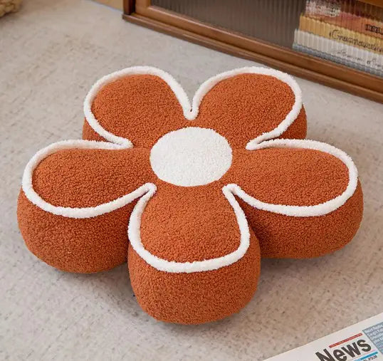 Plush Flower Pillow – Cozy Floor Cushion & Washable Backrest Decor