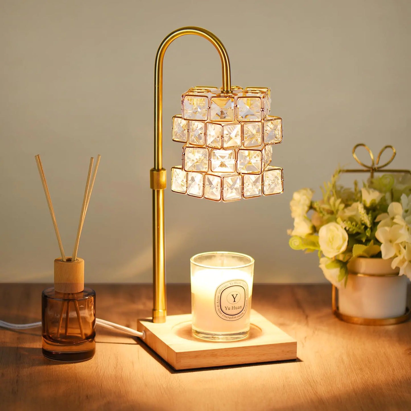 Adjustable Candle Warmer Lamp with Timer for Smoke-Free Home Fragrance