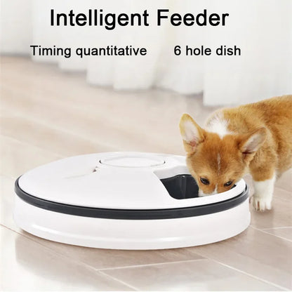 Automatic Cat & Dog Feeder – 6 Meal Trays, LCD Display, Anti-Slip