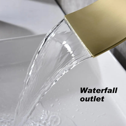 Stylish Wall-Mounted Bathroom Waterfall Faucet - Modern Design, Luxury Finish