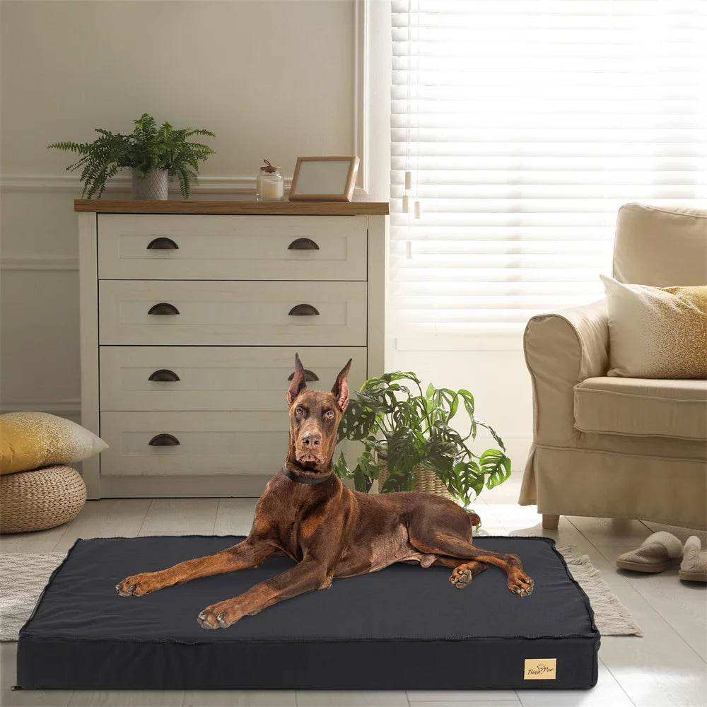 Orthopedic Waterproof Dog Bed – Memory Foam Crate Mat for Small to XXL Dogs