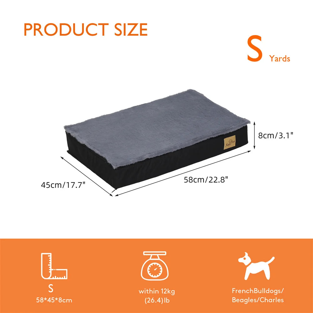 Orthopedic Waterproof Dog Bed – Memory Foam Crate Mat for Small to XXL Dogs