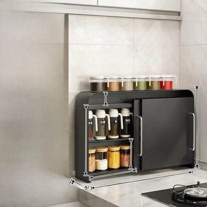 Steel Sliding Door Storage Box | Multipurpose Kitchen & Mug Organizer
