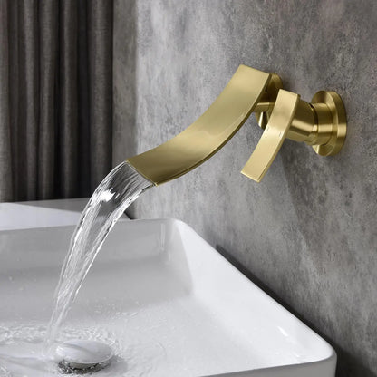 Stylish Wall-Mounted Bathroom Waterfall Faucet - Modern Design, Luxury Finish