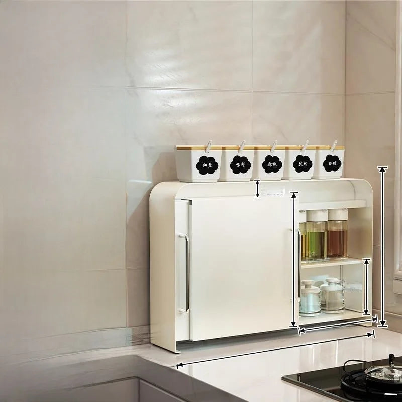Steel Sliding Door Storage Box | Multipurpose Kitchen & Mug Organizer