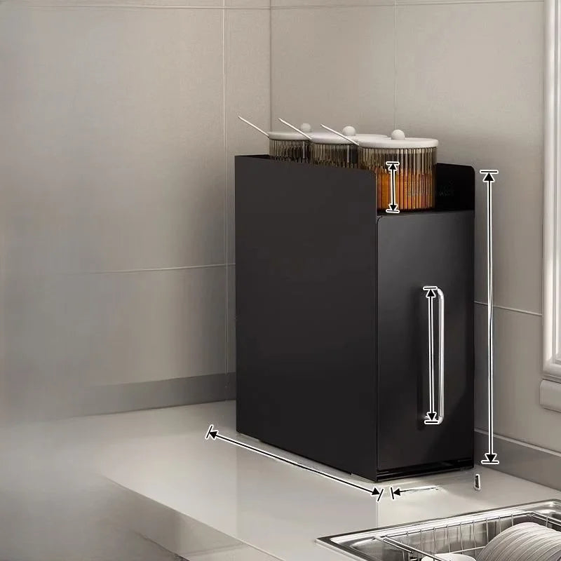 Steel Sliding Door Storage Box | Multipurpose Kitchen & Mug Organizer