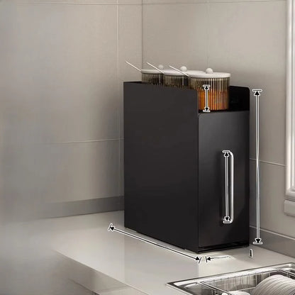 Steel Sliding Door Storage Box | Multipurpose Kitchen & Mug Organizer