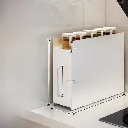 Steel Sliding Door Storage Box | Multipurpose Kitchen & Mug Organizer