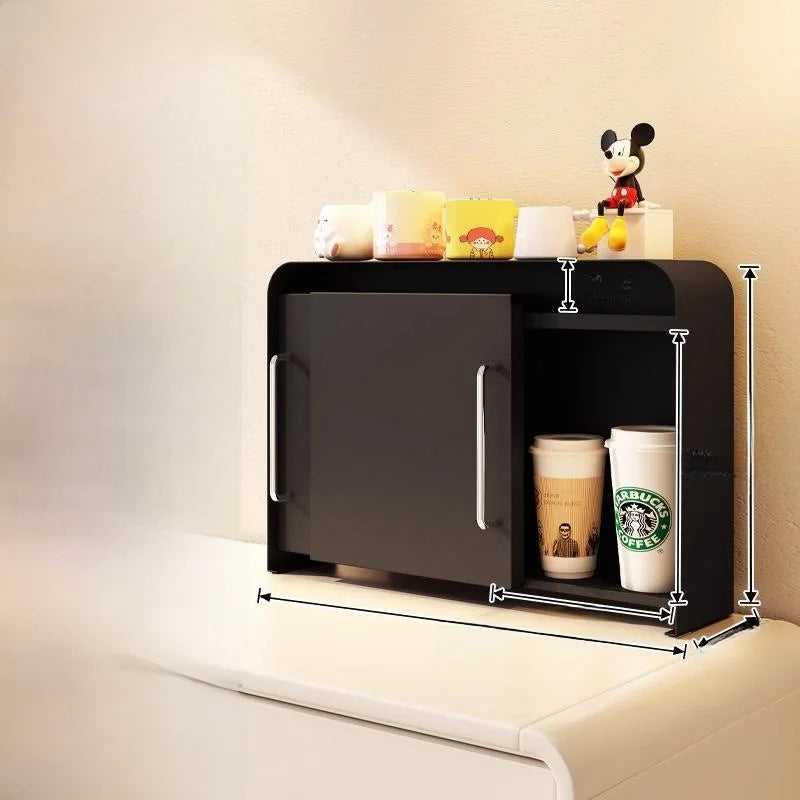 Steel Sliding Door Storage Box | Multipurpose Kitchen & Mug Organizer