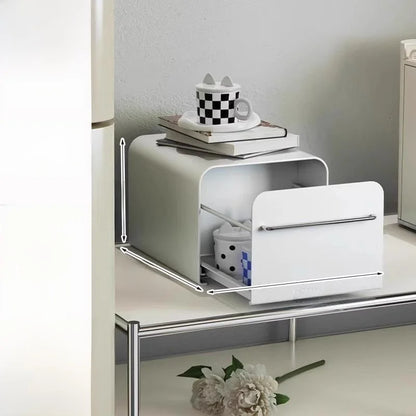 Steel Sliding Door Storage Box | Multipurpose Kitchen & Mug Organizer