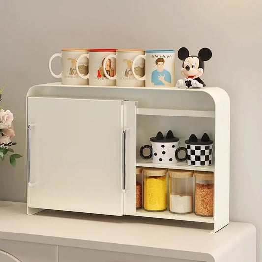 Steel Sliding Door Storage Box | Multipurpose Kitchen & Mug Organizer